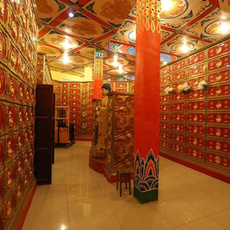 แร็คจัดเก็บ Urn ที่ชาญฉลาดสำหรับห้องโถงบรรพบุรุษ